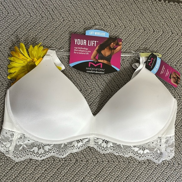 MAIDENFORM WHITE LACE BRA - Picture 1 of 6